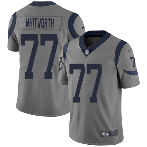 Los Angeles Rams Limited Gray Men Andrew Whitworth Jersey NFL Football #77 Inverted Legend
